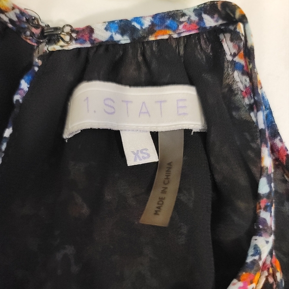 1. STATE Multicolored Print Chiffon Cold Shoulder Dress - Picture 10 of 13